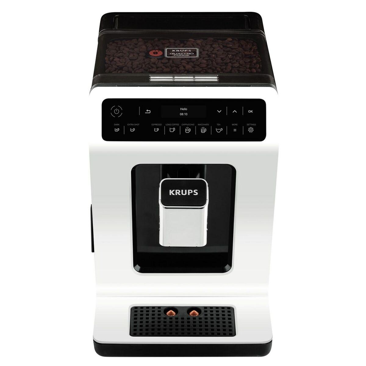 Hvid Superautomatisk Kaffemaskine Krups Ea891110 Sort 1450 250 - Kaffebord  - 0010942223160