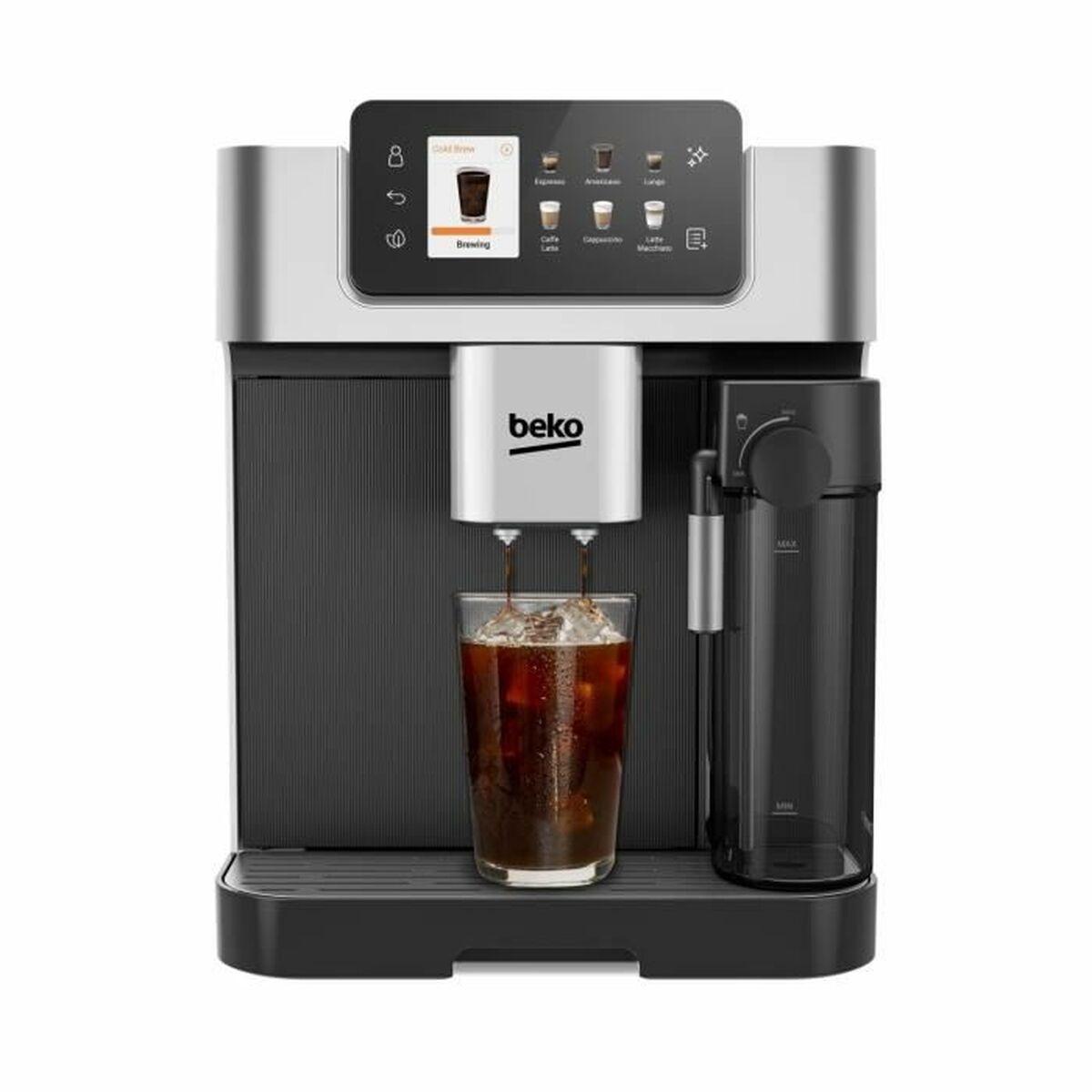 Sort Superautomatisk Kaffemaskine Beko Ceg7348x Grå Sølvfarvet - Kaffebord  - 8690842569838
