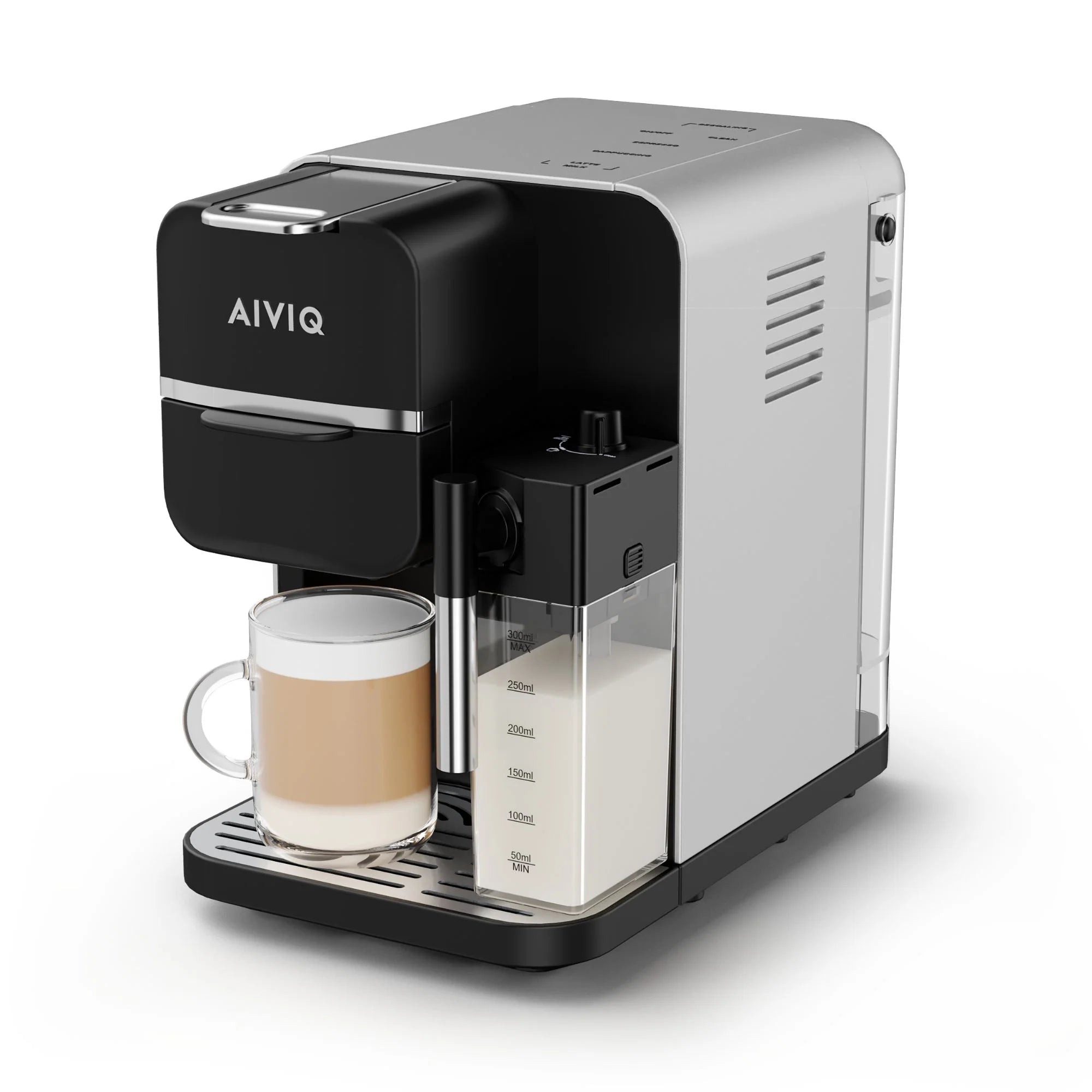 Sort Aiviq Multibrew Pro Multi Kapsel Kaffemaskine Acem 512 Sølv & - Aiviq Kaffebord  - 5744004230920