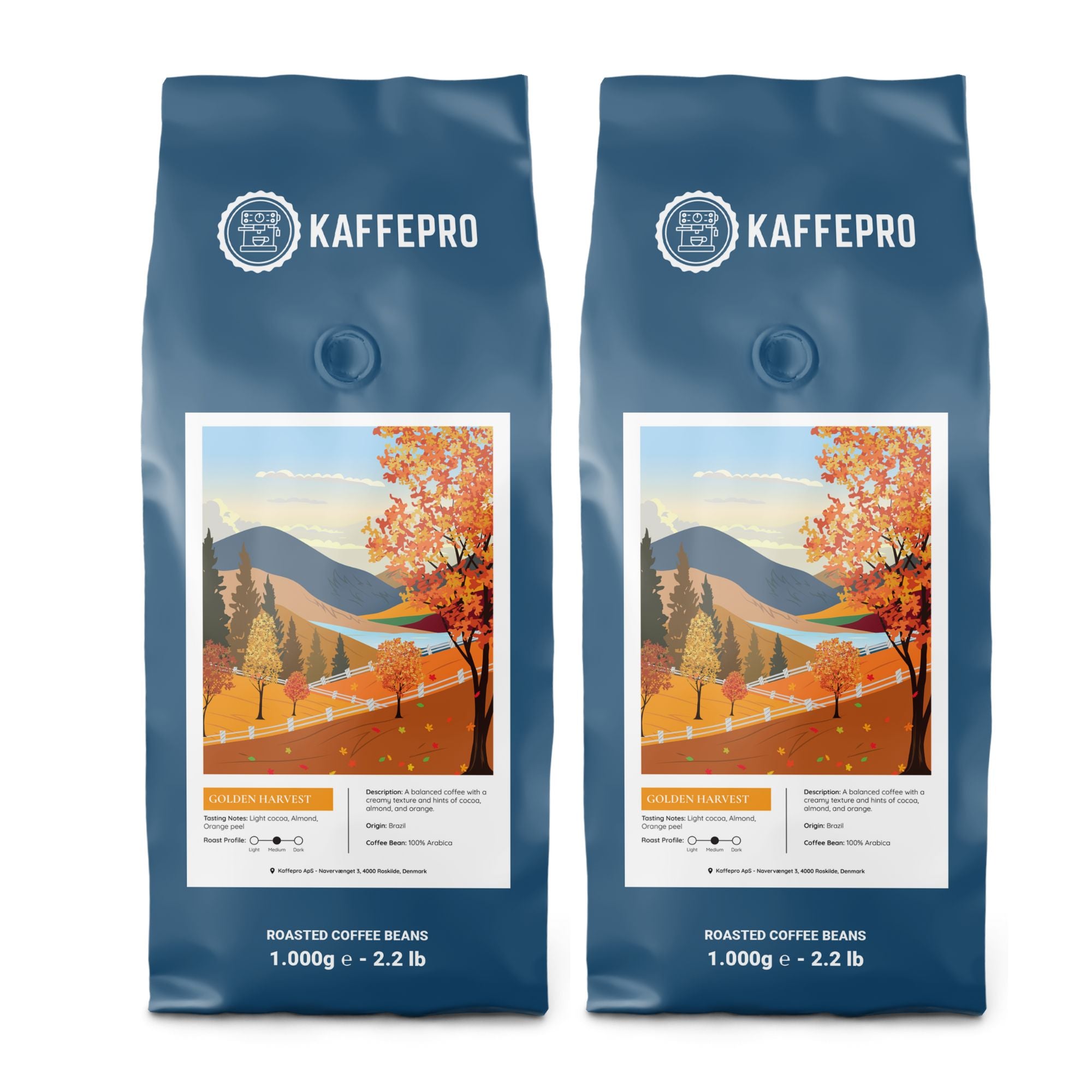 Kaffepro Golden Harvest Kaffepakke: 1kg Kaffebønner 1kg - Kaffepro Kaffebord  - 5744004230357