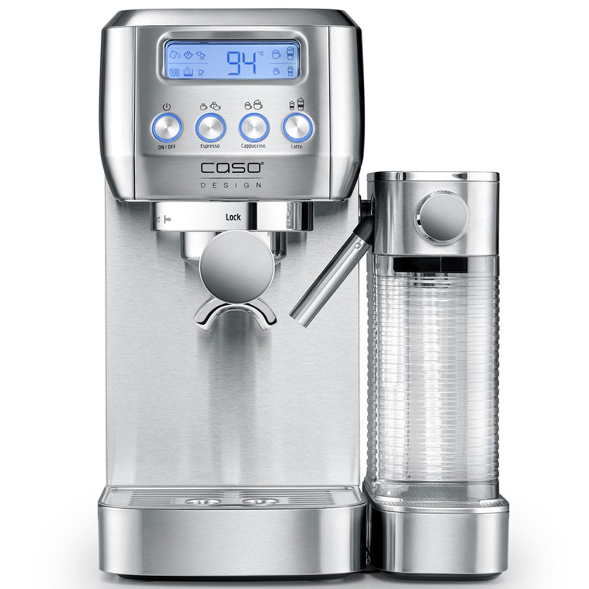 Sølv Caso Gourmet Latte Espressomaskine - Caso Kaffebord  - 4038437018219