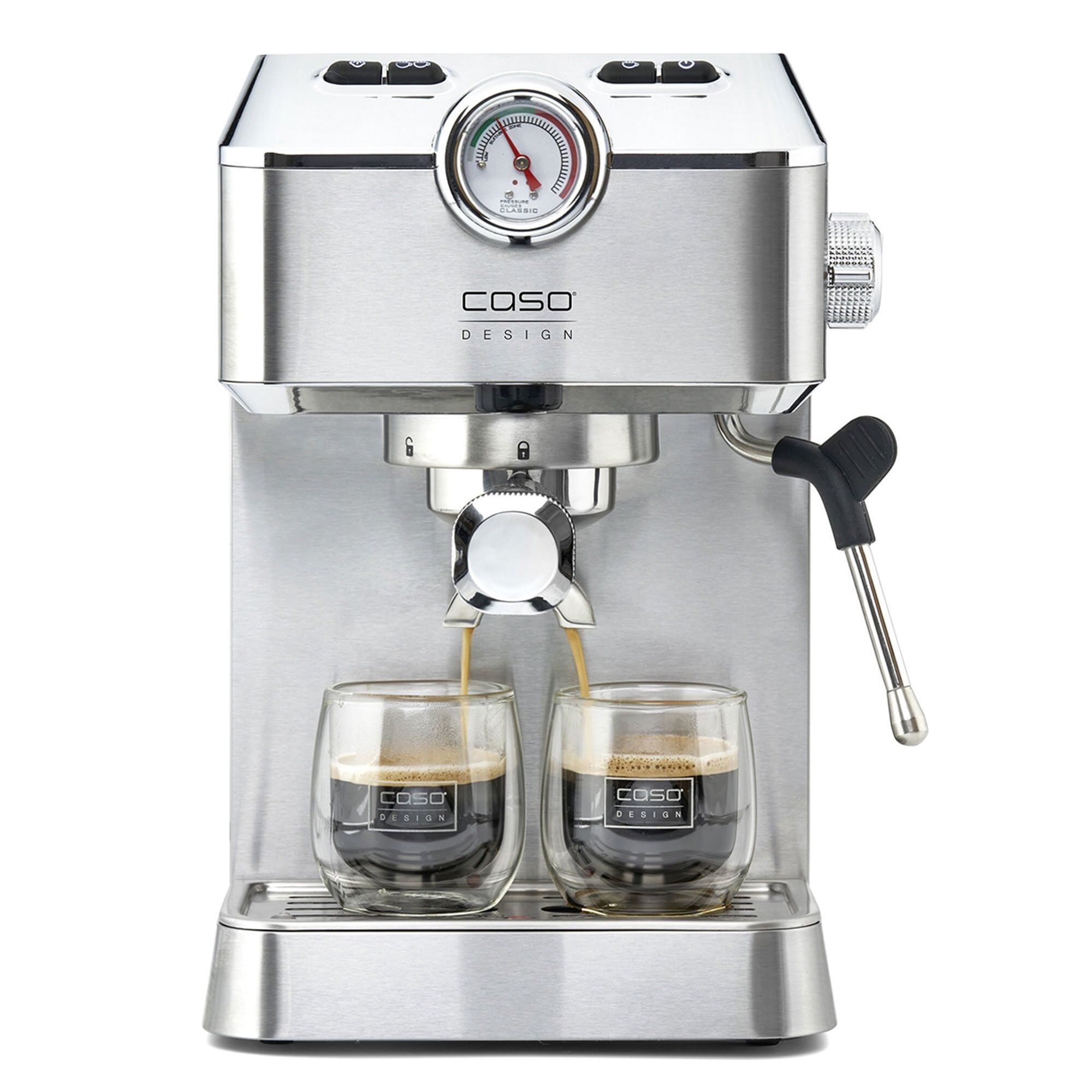 Sølv Espressomaskine Gourmet Silver - Caso Kaffebord  - 4038437018202